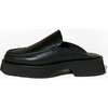 Women's Duncan Leather Backless Loafer, Black - Slip Ons - 3