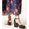 Women's Fran Leather Platform With Ankle Strap, Black - Sandals - 3