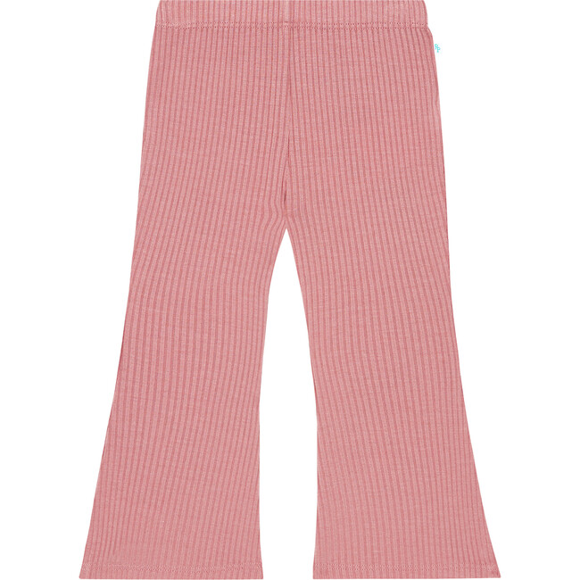 Solid Ribbed Bell Bottoms, Dusty Rose - Pants - 1