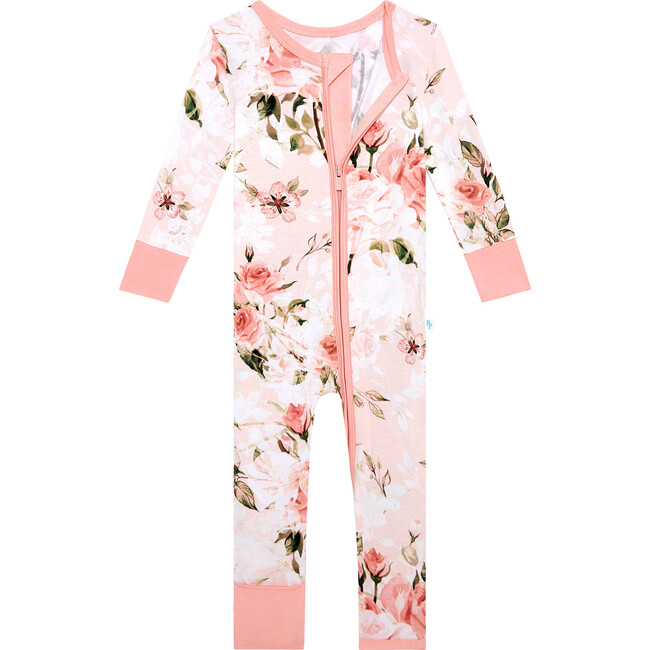Vintage Convertible One-Piece Footie, Pink Rose - Footie Pajamas - 2