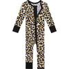 Lana Leopard Convertible One-Piece Zipper Footie, Beige - Bodysuits - 2