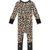 Lana Leopard Convertible One-Piece Zipper Footie, Beige - Bodysuits - 3
