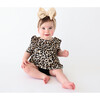 Lana Leopard Three-Fourth Sleeve Flutter Dress & Bloomer Set, Beige - Dresses - 3