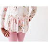 Vintage Long Sleeve Basic Peplum Top, Pink Rose - Shirts - 3 - thumbnail