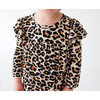 Lana Leopard Three-Fourth Sleeve Flutter Dress, Beige - Dresses - 3