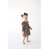 Lana Leopard Three-Fourth Sleeve Flutter Dress, Beige - Dresses - 4