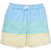 4 Way Stretch Swim Trunk, Stripe Colorblock - Swim Trunks - 1 - thumbnail