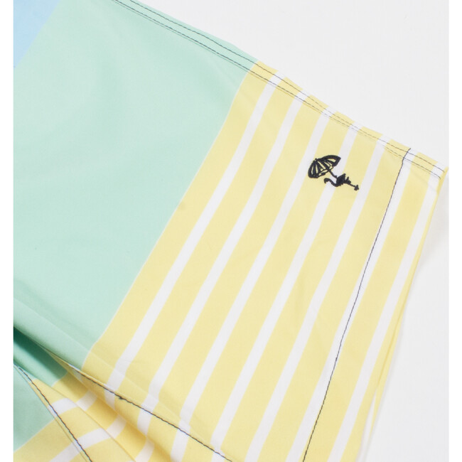 4 Way Stretch Swim Trunk, Stripe Colorblock - Swim Trunks - 2