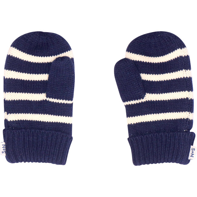 Taylor Striped Winter Gloves, Black Iris (Navy) - Gloves - 1