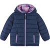 Navy Purple Night Sky Reversible Puffer - Jackets - 1 - thumbnail