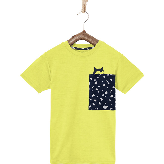 Underground Pluto Merino Pocket T-Shirt, Lime And True Navy