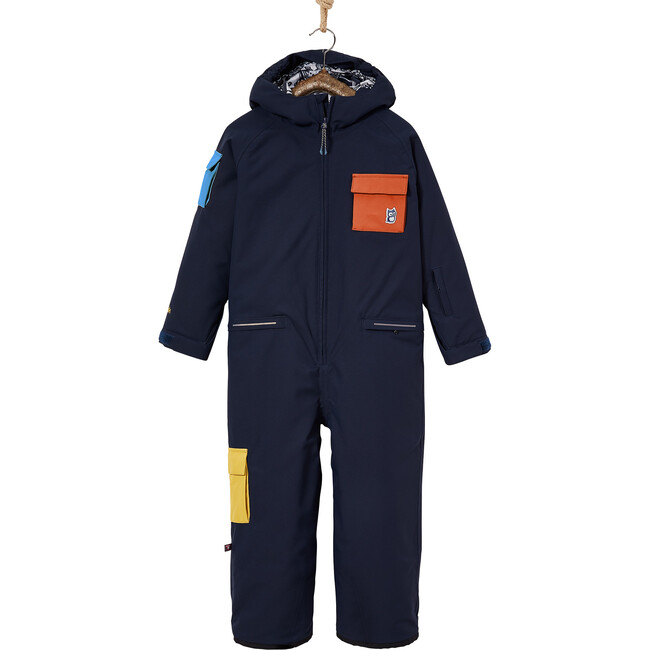 Quest Snow Overall, True Navy And Corporate Red - Overalls - 1