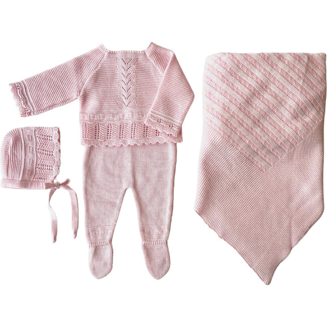 Take Me Home 4-Piece Knitted Set, Pink