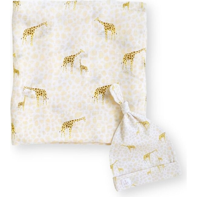 Bamboo Muslin Swaddle Blanket & Topknot Set, Into the Wild