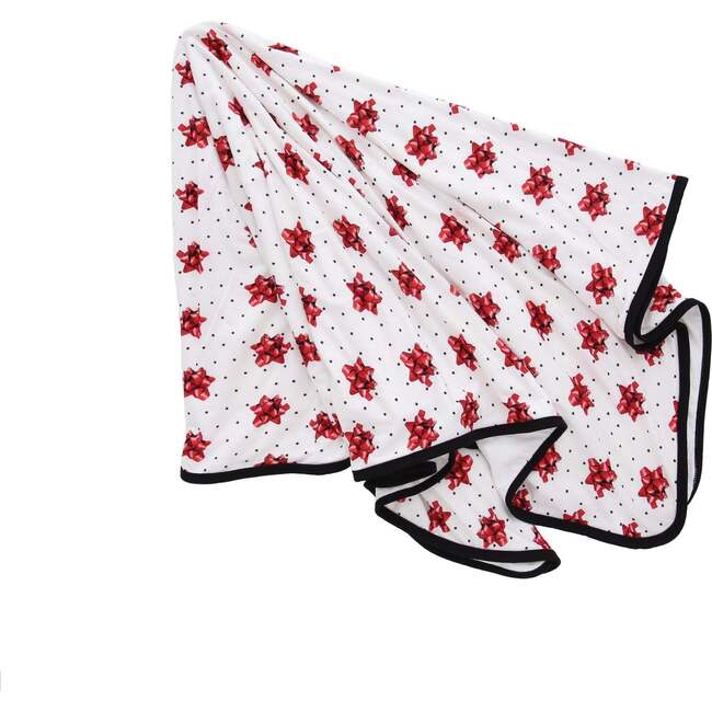 Christmas Bows Bamboo Everywhere Blanket, White