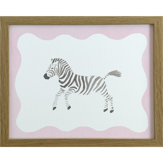 Pink Border Zebra Art Print