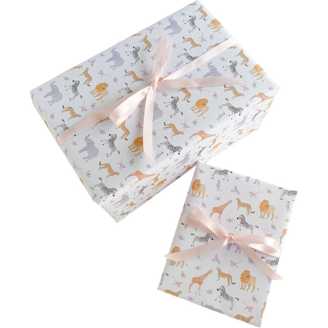 Pastel Animal Gift Wrap, Pink - Paper Goods - 1