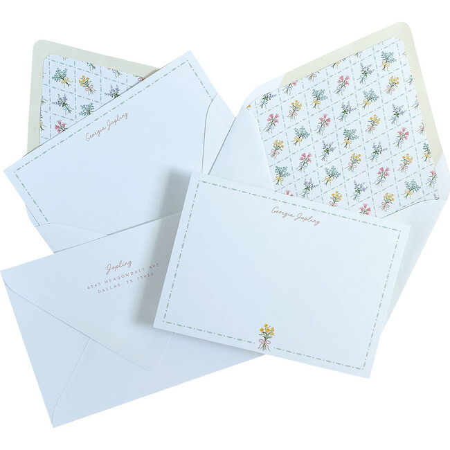 Bow Bouquets Personalized Note Card Set