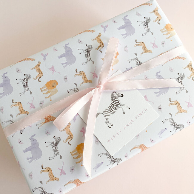 Pastel Animal Gift Wrap, Pink - Paper Goods - 2