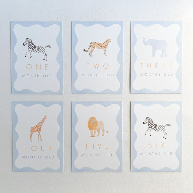 Pastel Animal Milestone Cards, Blue - Paper Goods - 2