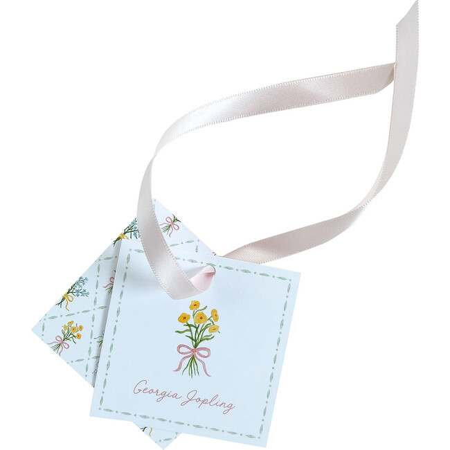 Bow Bouquet Square Gift Tags