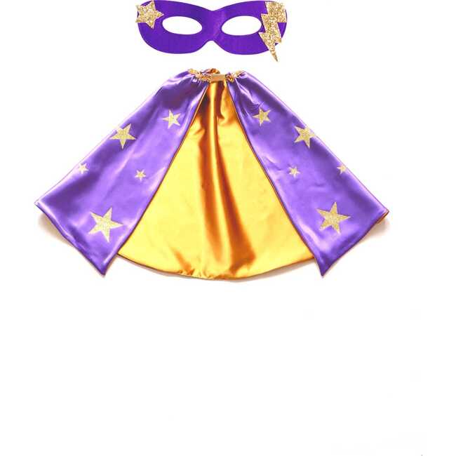 Super Star Hero Leotard Cape Set, Purple - Costumes - 4