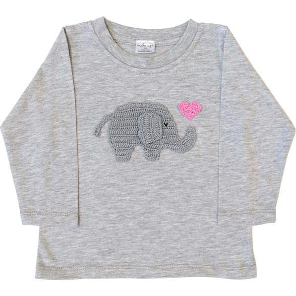 Valentine Elephant Tee, Pink - Sweaters - 1