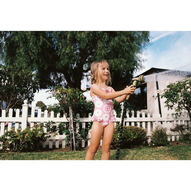 Malia One Piece Swimsuit, Pink & Cream Retro Floral - One Pieces - 4