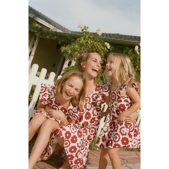 Women's Marmee Dress, Burgundy Retro Floral - Dresses - 6