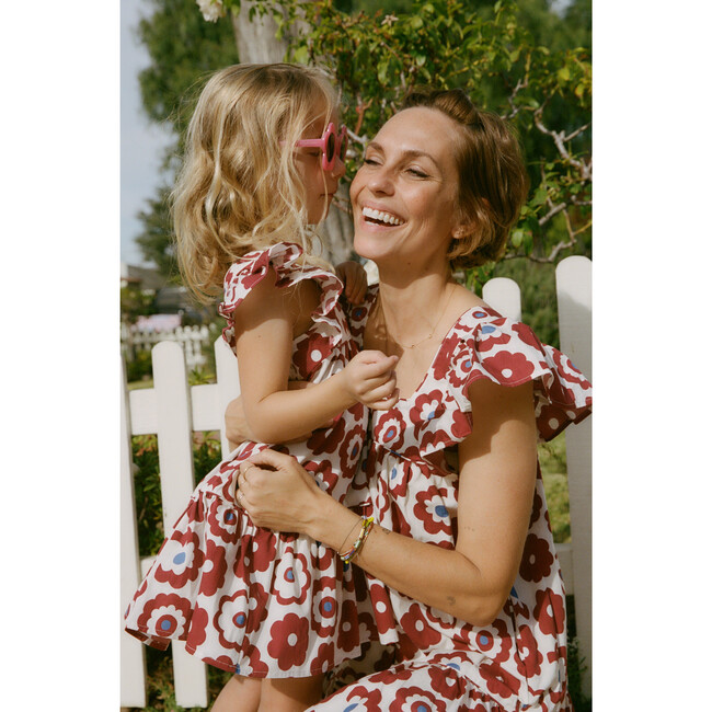 Beth Dress, Burgundy Retro Floral - Dresses - 6