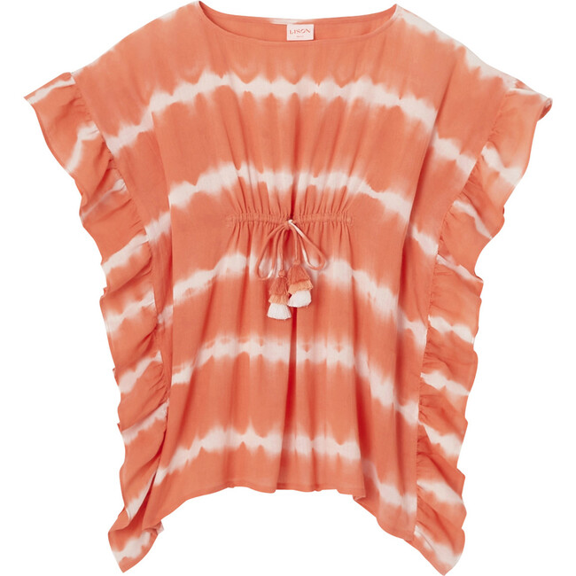 Diabolo Caftan Tie Dye Cover-Up, Orange - Cover-Ups - 1