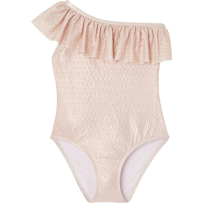 Byblos One-Piece Iridescent Frill Swimsuit, Pink