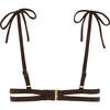 Women's Palua Ties Bikini Top, Espresso Suede - Two Pieces - 2