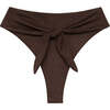Women's Paula Tie-Up Bikini Bottom, Espresso Suede - Two Pieces - 1 - thumbnail
