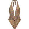 Women's Tropez Tie-Up One-Piece, Ali Paisley - One Pieces - 1 - thumbnail
