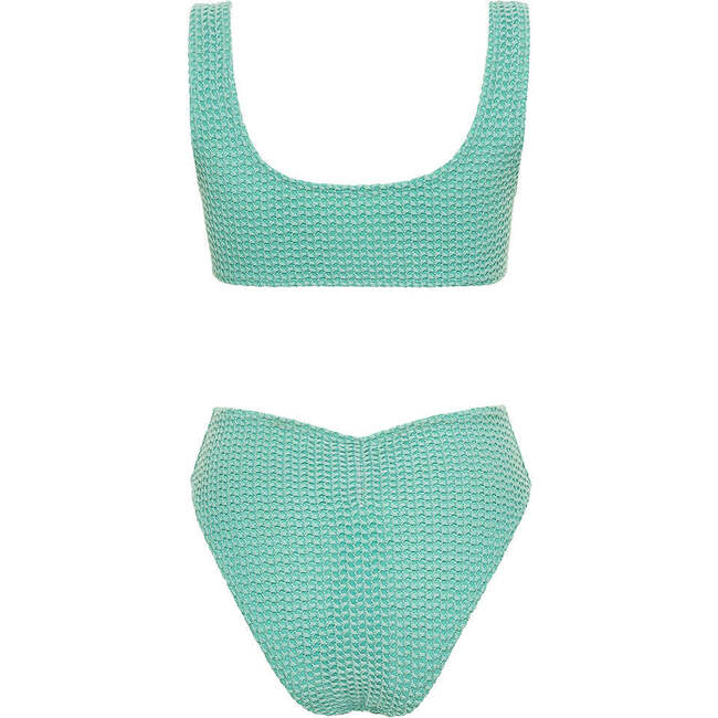 Women's Ky Scoop Neck Crochet One-Piece, Turquoise - One Pieces - 2