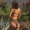 Women's Paula Tie-Up Bikini Bottom, Espresso Suede - Two Pieces - 4