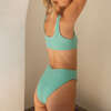 Women's Ky Scoop Neck Crochet One-Piece, Turquoise - One Pieces - 4