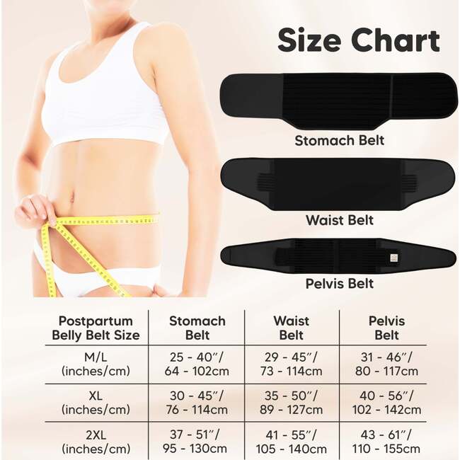 Revive 3-in-1 Postpartum Recovery Support Belt, Midnight Black - Belts - 6