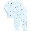 The Organic Jeweled Hearts Printed Pullover And Sweatpant Set, Ice Blue - Mixed Apparel Set - 1 - thumbnail