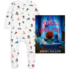 The Organic 5 More Sleeps Til Christmas Zipper Footie And Book Gift Set, White - Onesies - 1 - thumbnail