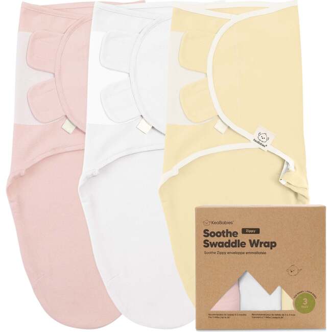 3-Pack Soothe Zippy Swaddle Wrap, Daffodil
