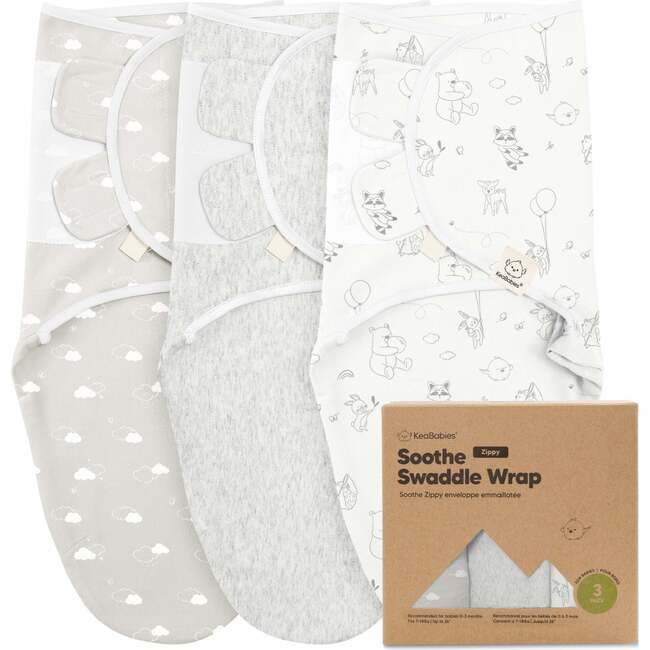 3-Pack Soothe Zippy Swaddle Wrap, Aspire