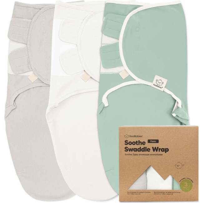3-Pack Soothe Zippy Swaddle Wrap, Sage