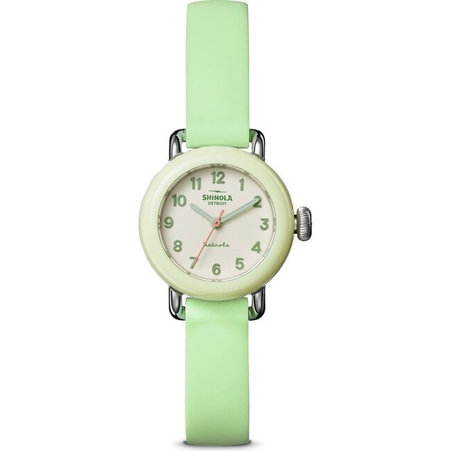 Women's Pee Wee 3h 25mm Watch, Bright Mint Silicone Strap - Watches - 1