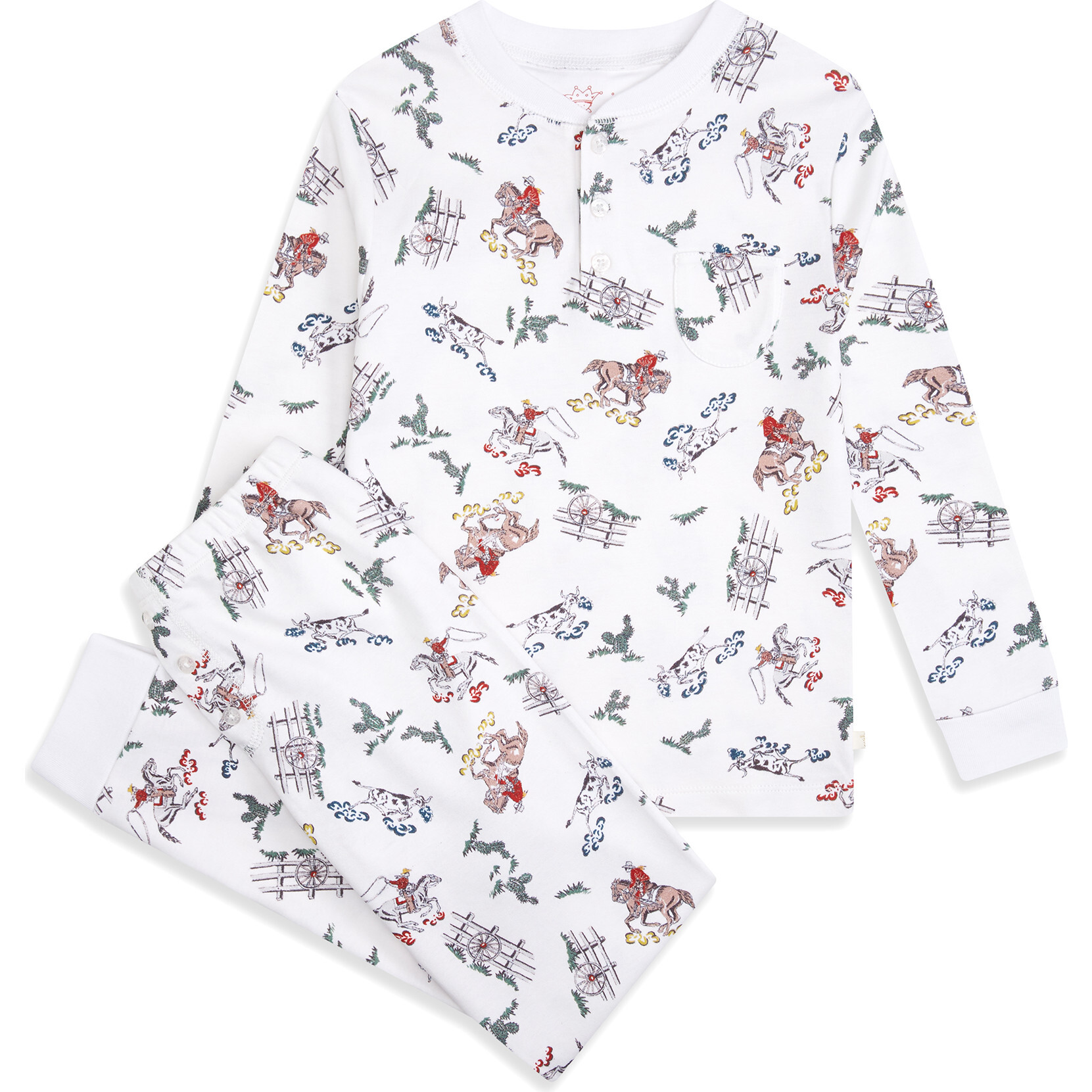 Cowboy Pyjamas, Cream - Pajamas - 1