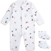 Skating Elves Sleepsuit & Booties Set, Multi - Mixed Apparel Set - 1 - thumbnail