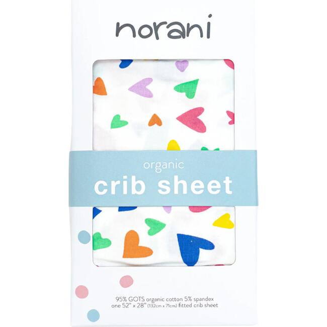 Crib Sheet, Pink and Blue, Colorful Hearts - Crib Sheets - 1