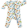 Footed Onesie, Orange and Blue, Dinosaurs - Footie Pajamas - 1 - thumbnail