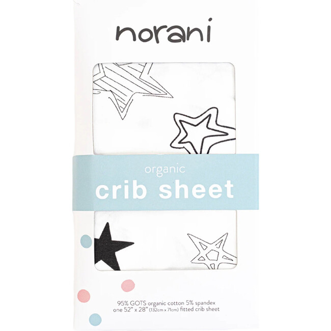 Crib Sheet, Black and White, Stars